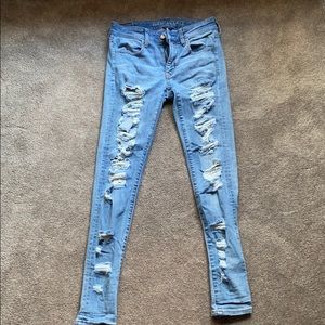 American Eagle super ripped skinny jeans